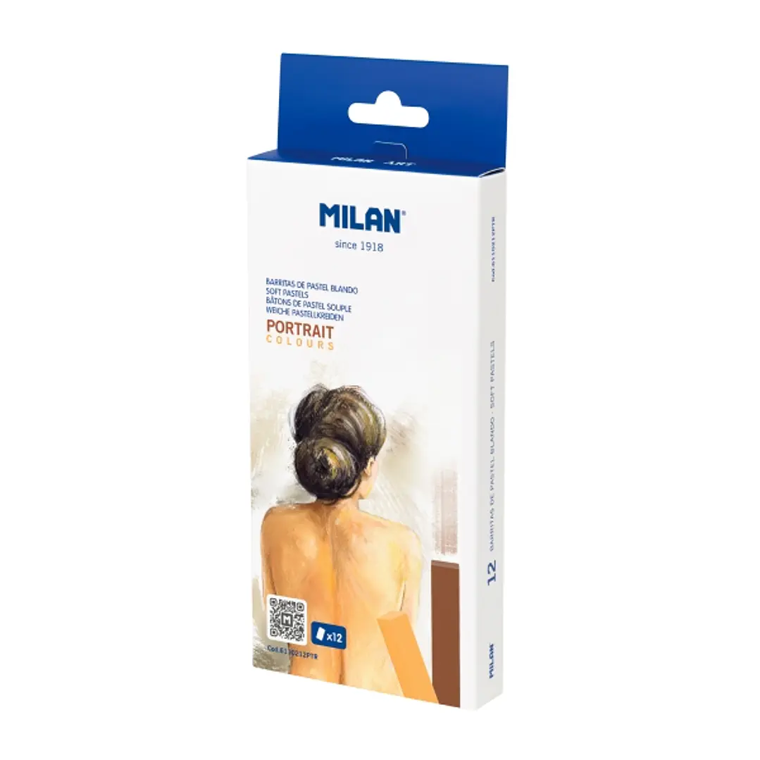 Milan Art Pack de 12 Barritas Pastel Blando - Colores Retrato - Colores Surtidos 1