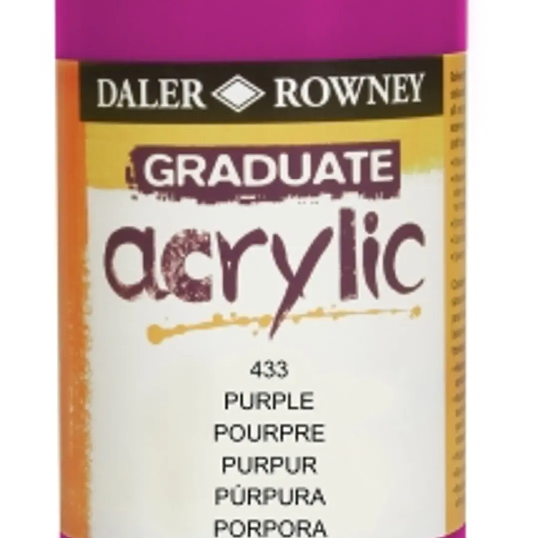 Daler Rowney Graduate Pintura Acrilica - Botella de Plastico - 500ml - Color Lila 1