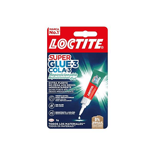 Loctite Superglue-3 Gel Reposicionable 3gr - Adhesivo Instantaneo e Inodoro - Uniones Precisas y Transparentes - Ideal para Superficies Porosas o Vert