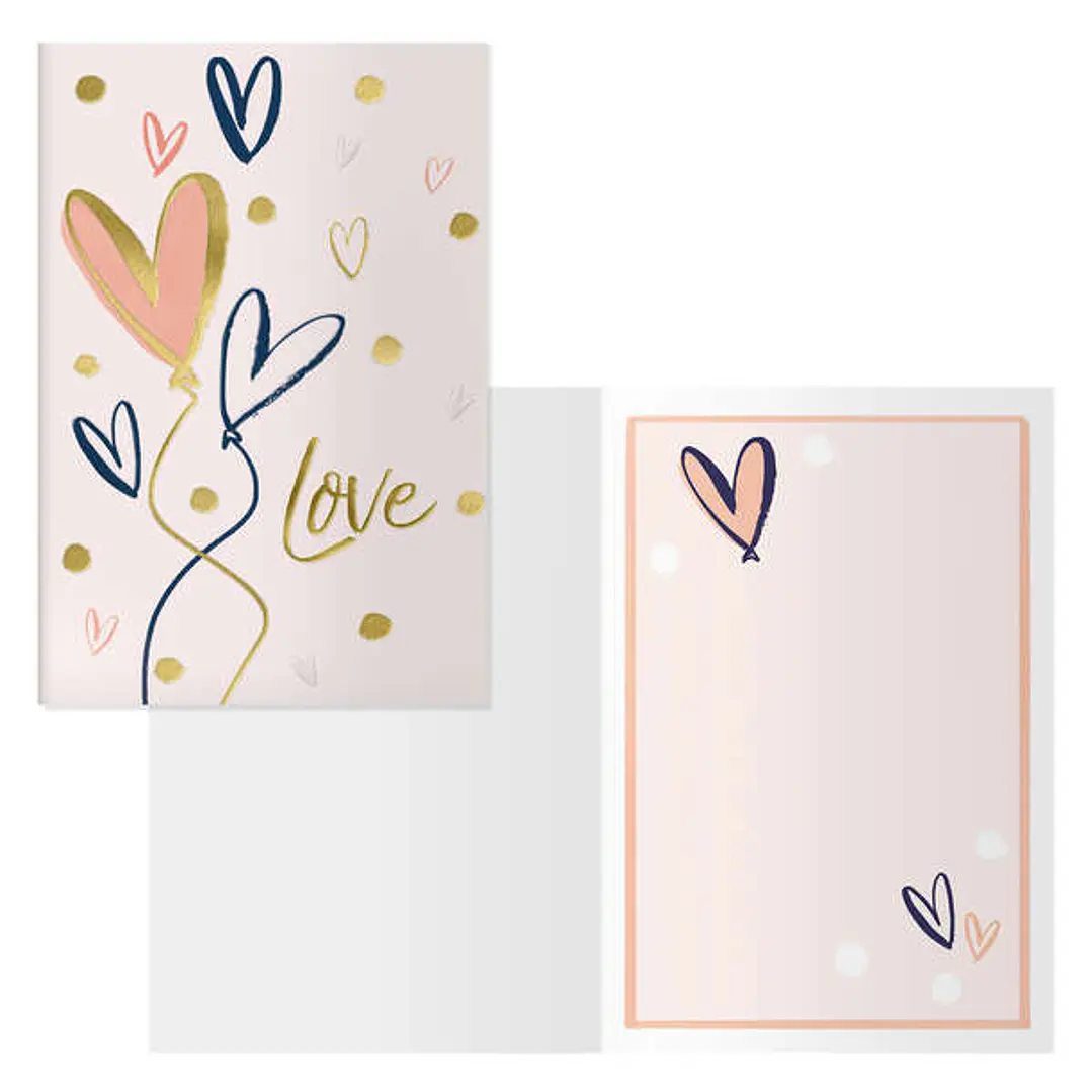 Dohe Hearts Pack de 6 Tarjetas de Felicitacion para Parejas - 11.5x17cm - Impresion a Todo Color - Estampaciones con Pelicula de Color - Estampacion e 1