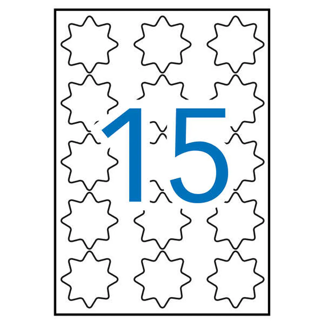 Apli Etiquetas Amarillo Fluorescente Permanentes Estrella Ø 35mm 20 Hojas 1