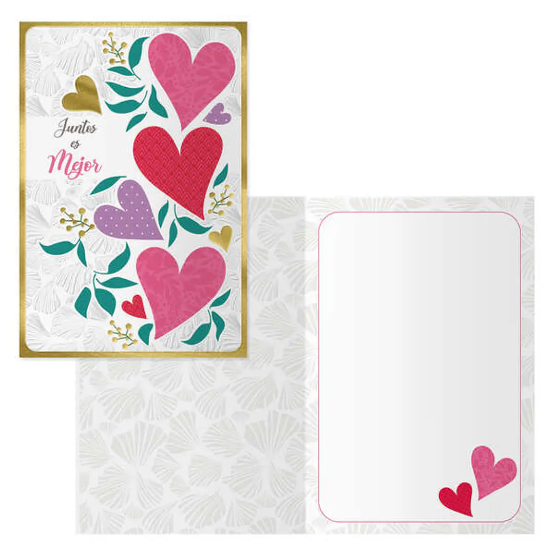 Dohe Juntos Pack de 6 Tarjetas de Felicitacion para Parejas - 11.5x17cm - Impresion a Todo Color - Estampaciones con Pelicula de Color - Estampacion e 1