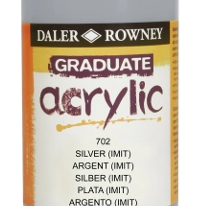 Daler Rowney Graduate Pintura Acrilica - Botella de Plastico - 500ml - Color Imitacion Plata 1