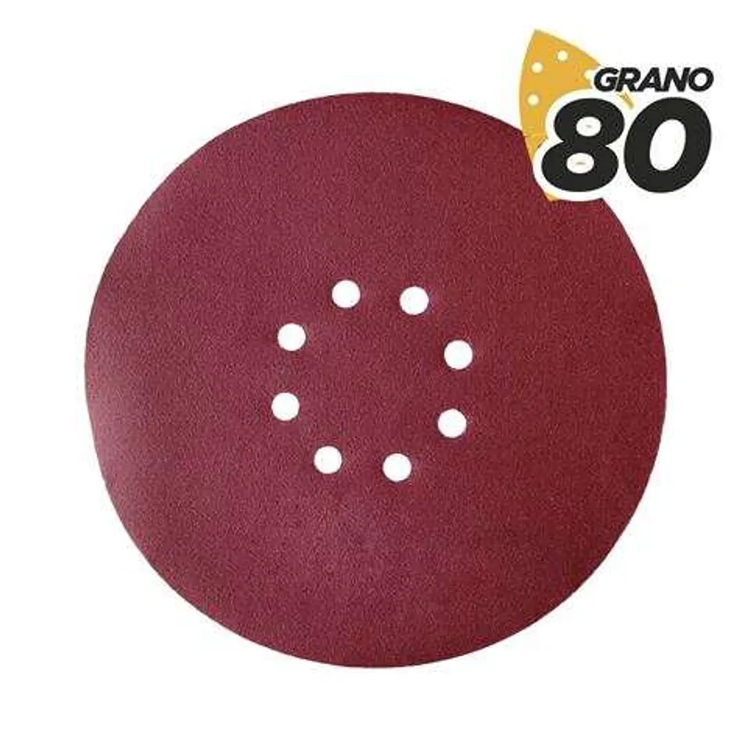Blim Pack de 5 Lijas con Velcro para Lijadora BL0223 - Grano 80 - Formato Circular 1