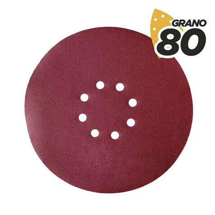 Blim Pack de 5 Lijas con Velcro para Lijadora BL0223 - Grano 80 - Formato Circular 1