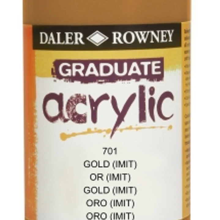Daler Rowney Graduate Pintura Acrilica - Botella de Plastico - 500ml - Color Imitacion Oro 1