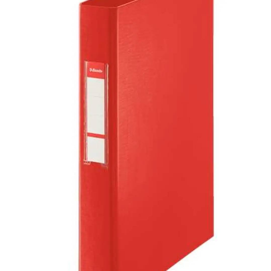 Esselte Carpeta de Anillas - Formato Folio - Capacidad para 190 Hojas - 4 Anillas de 25mm - Color Rojo 1