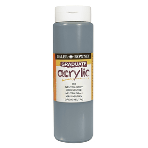 Daler Rowney Graduate Pintura Acrilica - Botella de Plastico - 500ml - Color Gris Neutro