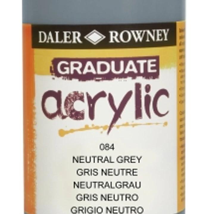 Daler Rowney Graduate Pintura Acrilica - Botella de Plastico - 500ml - Color Gris Neutro 1