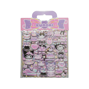 Comansi Pegatinas en Relieve Kuromi 20 x 29 cm - 2 Modelos - Efecto 3D - Estilo Kawaii