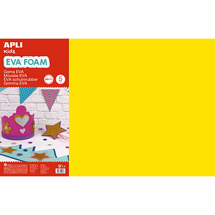 Apli Goma Eva Amarilla 600x400 - 5 Hojas de Tamaño Grande y Flexible