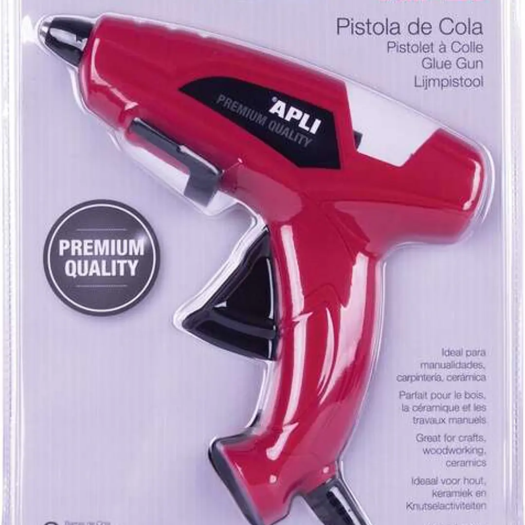 Apli Pistola de Cola Termofusible 40W para Barras de Ø11mm - Incluye 2 Barras de Cola de Ø11mm x 10cm - Color Rojo 1