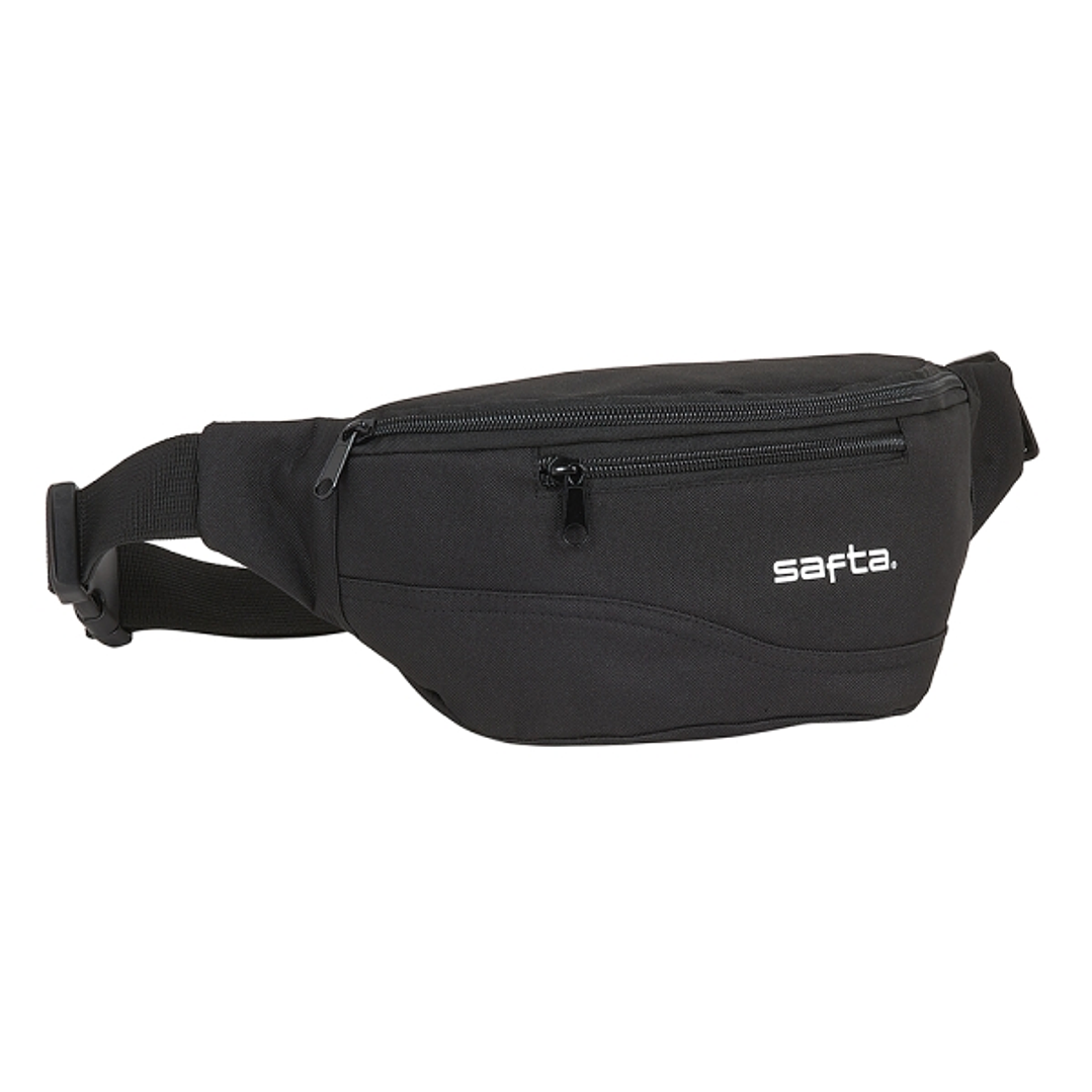 Safta Bolsa de Cintura - Cremallera - Cintas Ajustables - 2.49L - 230x90x120mm - Color Negro 1
