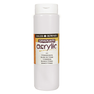 Daler Rowney Graduate Pintura Acrilica - Botella de Plastico - 500ml - Color Blanco Titanio