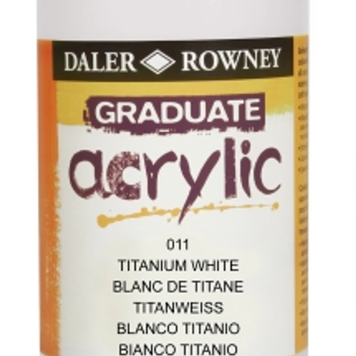 Daler Rowney Graduate Pintura Acrilica - Botella de Plastico - 500ml - Color Blanco Titanio 1