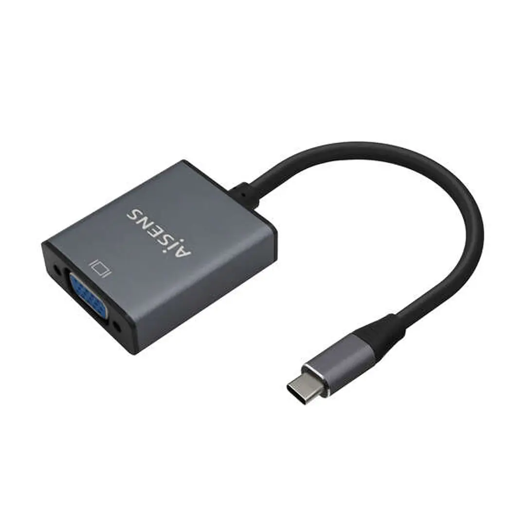 Aisens Conversor Aluminio USB-C a VGA - USB-C/M-Hdb15/H - 15cm - Color Gris 1