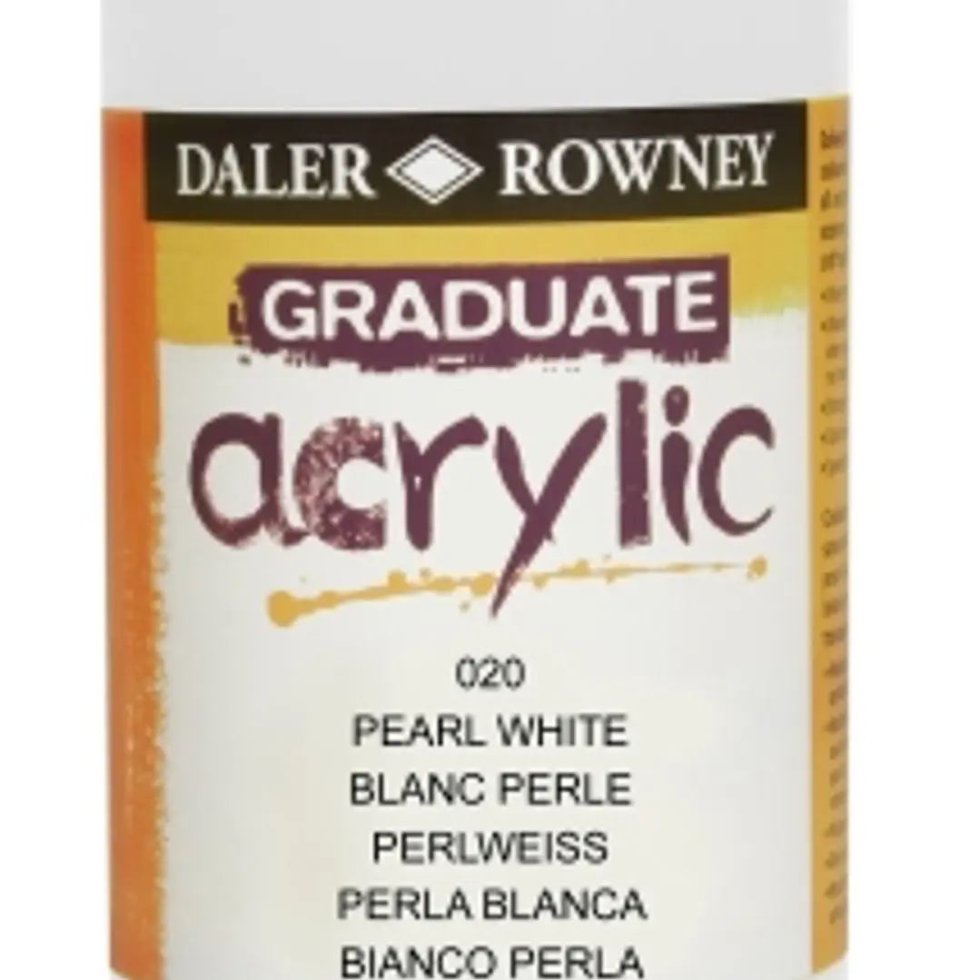 Daler Rowney Graduate Pintura Acrilica - Botella de Plastico - 500ml - Color Blanco Perla 1