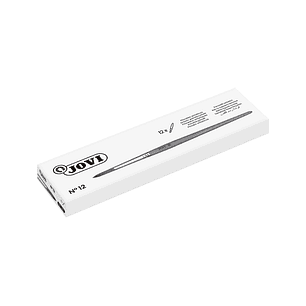 Jovi Caja de 12 Pinceles Artisticos Pelo Poney Nº 12 - Pelo Natural - Mango de Madera - Calibre 00 al 12 - Punta Redonda - Pelo Suave - Color Varios