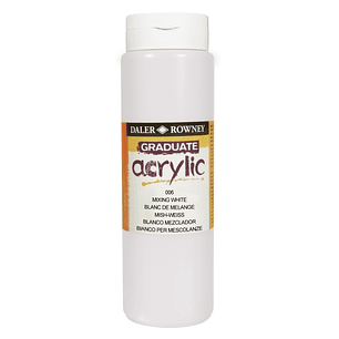 Daler Rowney Graduate Pintura Acrilica - Botella de Plastico - 500ml - Color Blanco de Mezcla