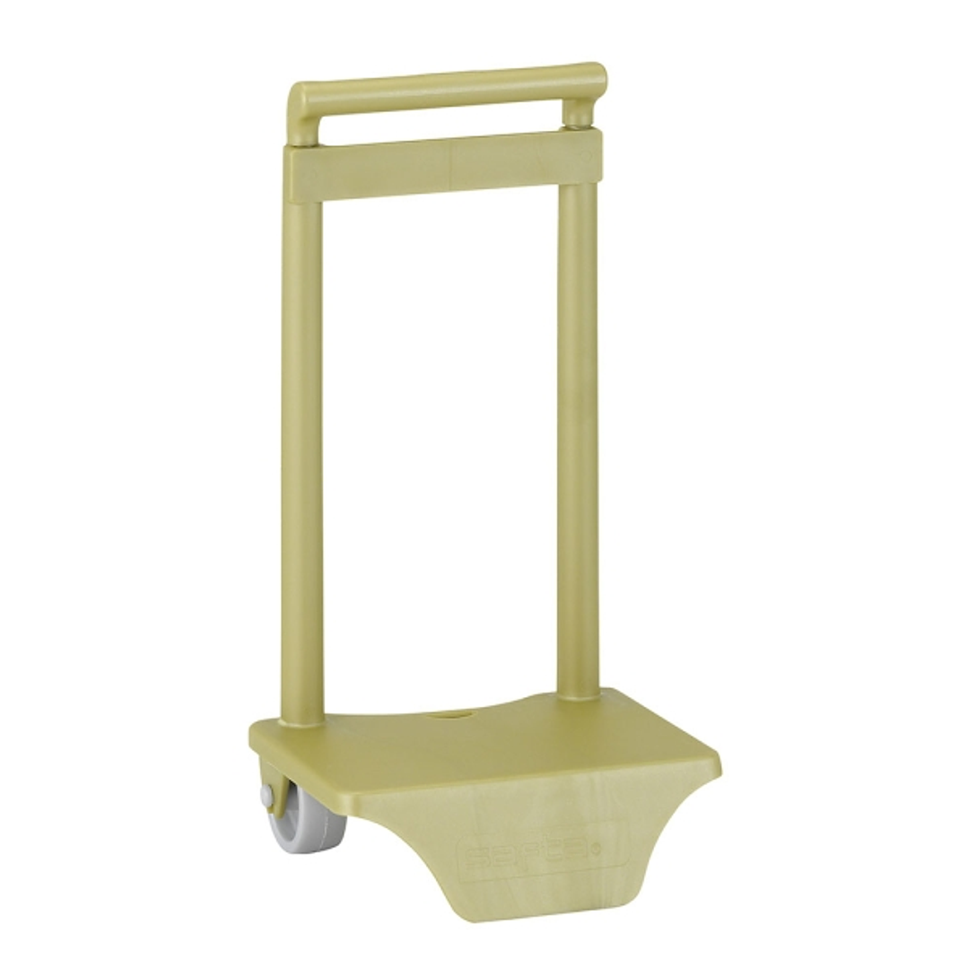 Safta Carro Portamochilas - Sujecion Universal - Material Polipropileno - Ruedas de PVC - 18x16x35cm - Color Verde 1