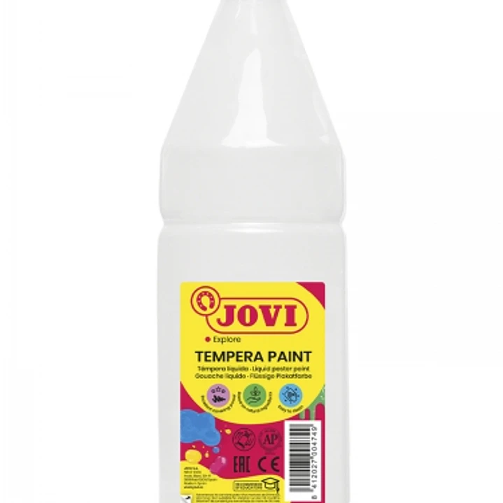 Jovi Tempera Paint Tempera Liquida 1000ml - Base Agua - Lista para Usar - Alto Poder Cubriente - Secado Rapido - Excelente Fluidez - Adherencia en Mul 1