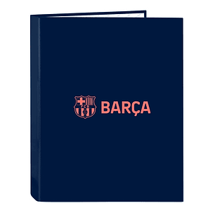 Safta F.C.Barcelona 2ª Equipacion Carpeta con 4 Anillas 25mm - Tapas Duras Forradas - Formato Folio - Resistente - 265x40x330mm - Color Azul Marino