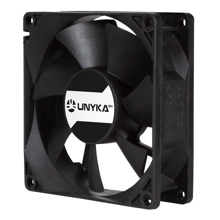 Unykach Server Ventilador 80mm de Doble Bola - Velocidad Max. 2000rpm - Conector de 4 Pines con Control de Temperatura - Color Negro 1