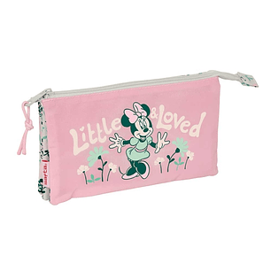 Safta Minnie Mouse Minty Portatodo - Cremallera - Bolsillo Interior - 0.60L - 220x30x120mm - Color Rosa Pastel