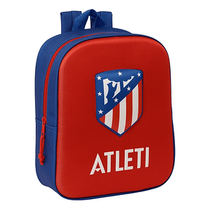 Safta Atletico de Madrid Mochila Guarderia 3D de 6L - Asa de Mano Superior - Asas Regulables y Acolchadas - Cierre de Cremallera - 22x27x10cm - Color 