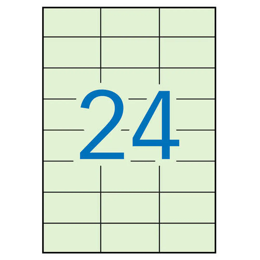 Apli Etiquetas Verde Pastel Permanentes 70.0 x 37.0mm 20 Hojas 1