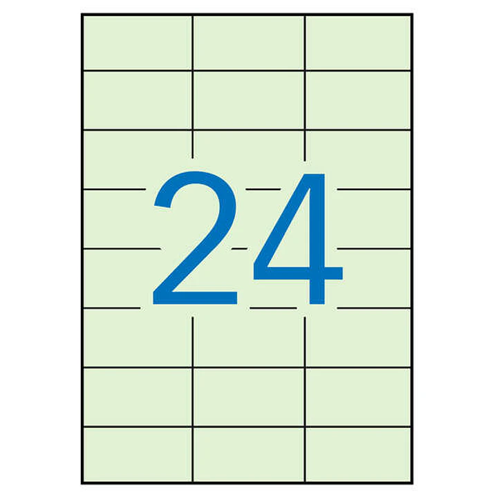 Apli Etiquetas Verde Pastel Permanentes 70.0 x 37.0mm 20 Hojas 1