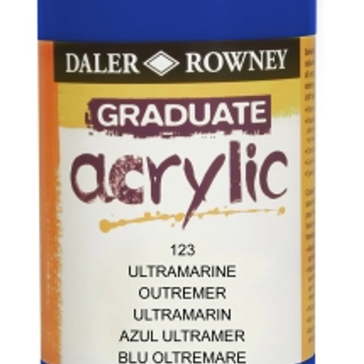 Daler Rowney Graduate Pintura Acrilica - Botella de Plastico - 500ml - Color Azul Ultramarino 1