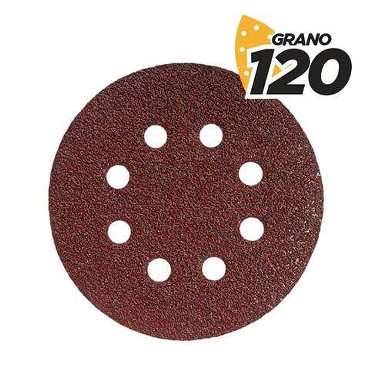 Blim Pack de 10 Lijas con Velcro para Lijadora BL0150 - 125mm - Grano 120 - Formato Circular 1