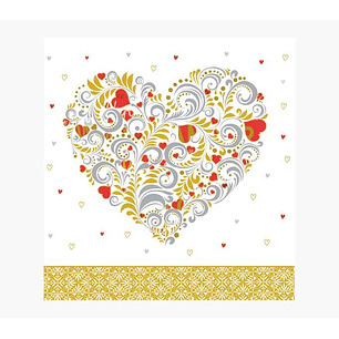 Pictura Tarjeta Arabesque - 16x16cm - Tematica Corazon - Tarjeta Triptica sin Envoltorio - Incluido Sobre Blanco - Papel con Certificacion FSC