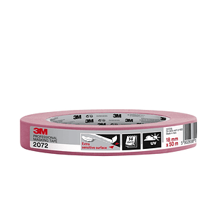3M Cinta de Enmascarar para Superficies Delicadas - 18mm x 50m - Color Rosa