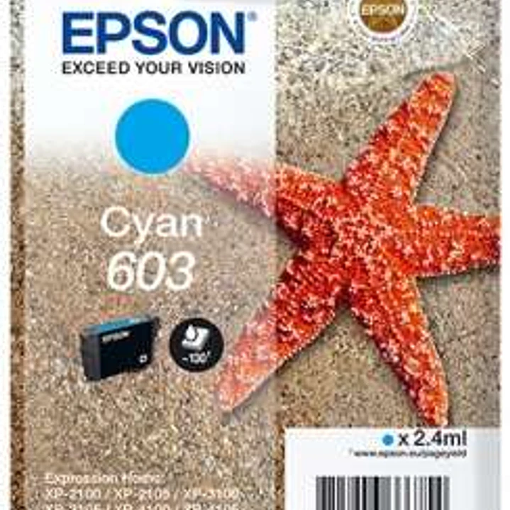 Epson 603 Cyan Cartucho de Tinta Original - C13T03U24010 1