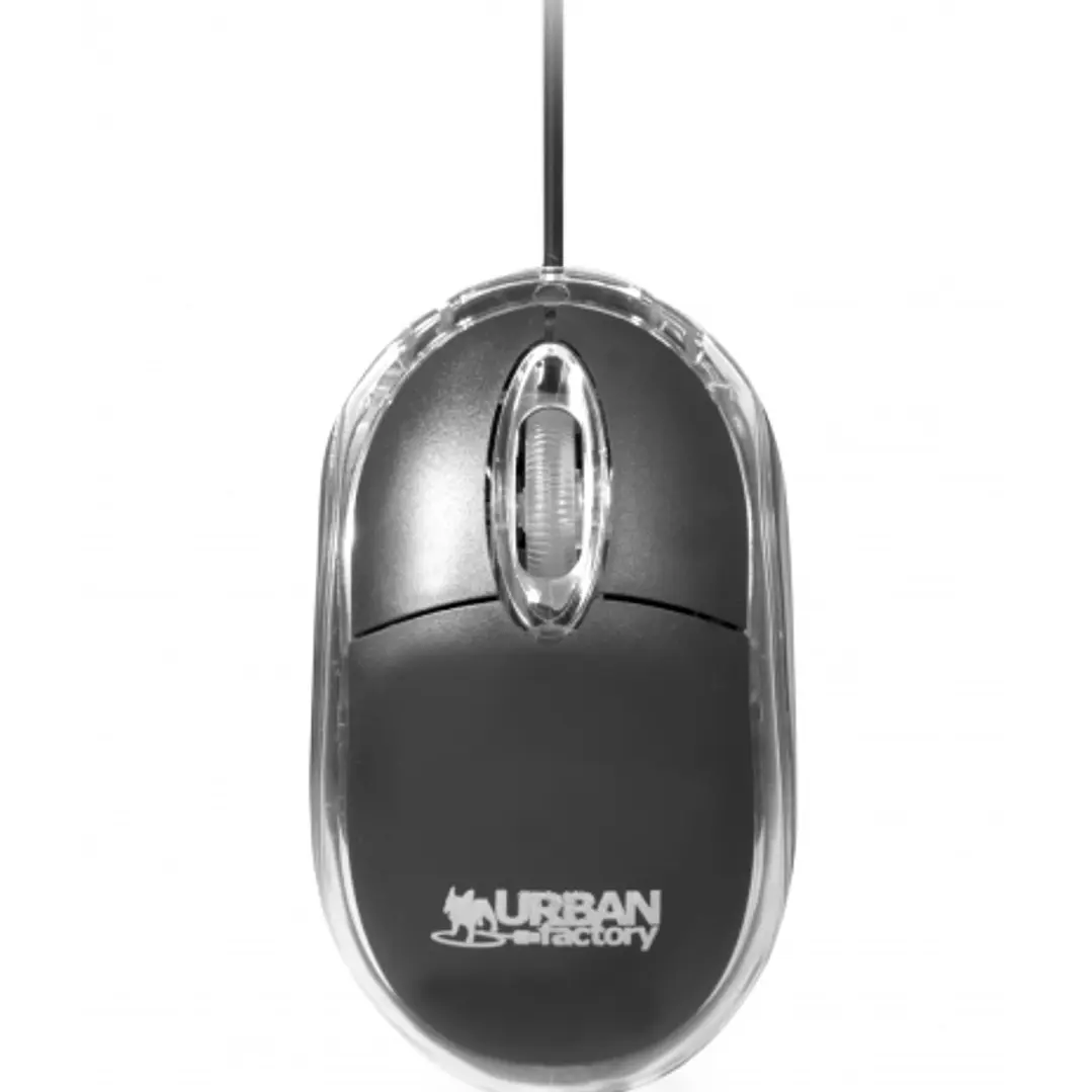Urban Factory Raton con Cable USB - 800dpi - Uso Ambidiestro - Color Negro 1