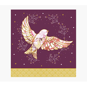 Pictura Tarjeta Arabesque - Tematica Golondrina - Triptica - Incluye Sobre Blanco - Papel con Certificacion FSC