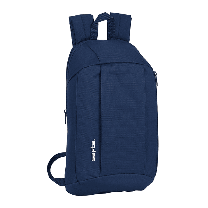 Safta Mini Mochila - Hombreras Ergonomicas - Espalda Acolchada - Bolsillo Frontal - Asa Superior - 8.5L - 220x100x390mm - Color Azul Marino 1