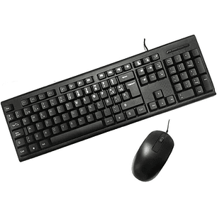 Coolbox PcCase KTR-001 Pack USB Teclado 105 Teclas + Raton 3 Botones - Uso Ambidiestro - Color Negro