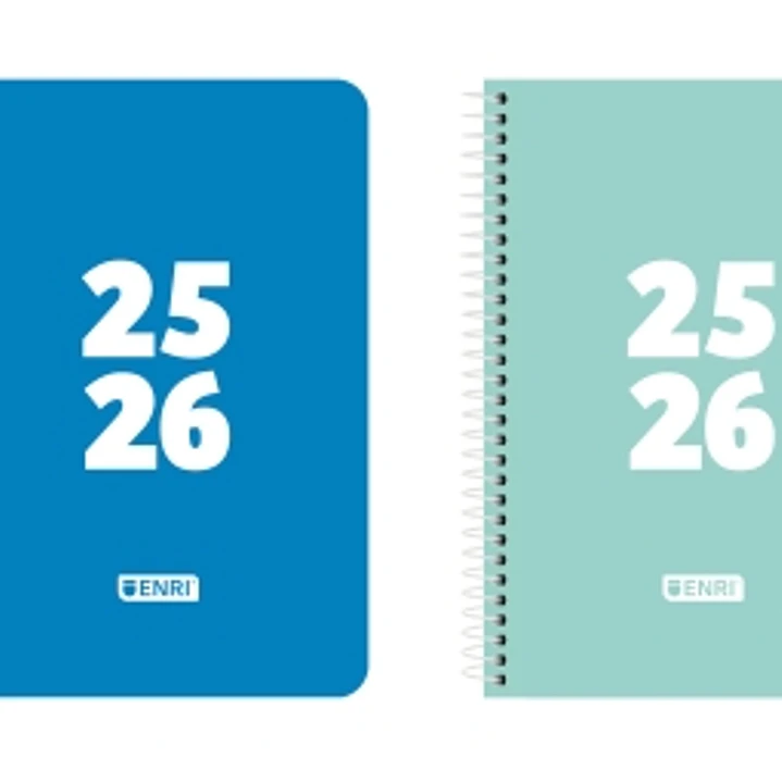 Enri Teens Agenda Escolar 25/26 Espiral Semana Vista - Tamaño 4º - Tapa de Plastico - Esquinas Microperforadas - Espacio para Notas - Colores Surtidos 1