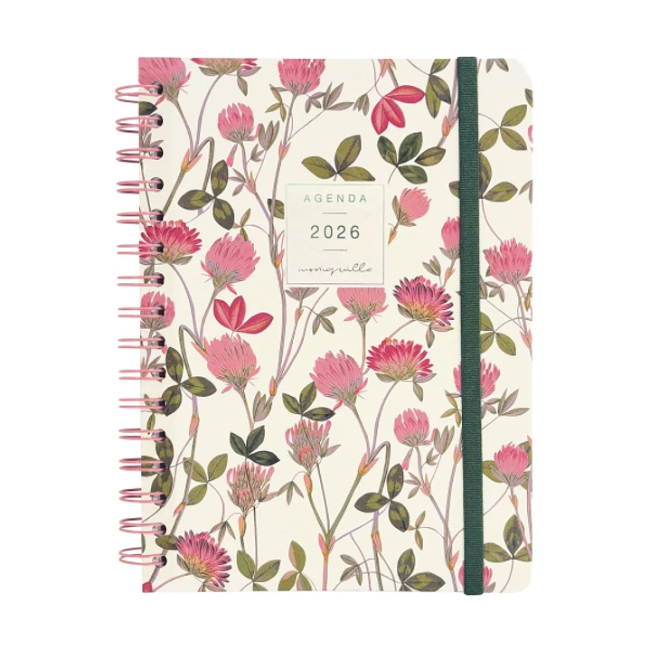 Finocam Moniquilla Agenda de Espiral en Catalan - Anual 2026 - Planificador - Cierre de Goma - Formato E10 - 155X212mm - Semana Vista Horizontal - Tem 1