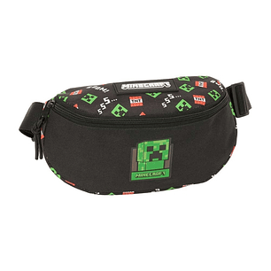 Safta Minecraft Bolsa de Cintura - Cintas Ajustables - 2.90L - 230x90x140mm - Color Negro