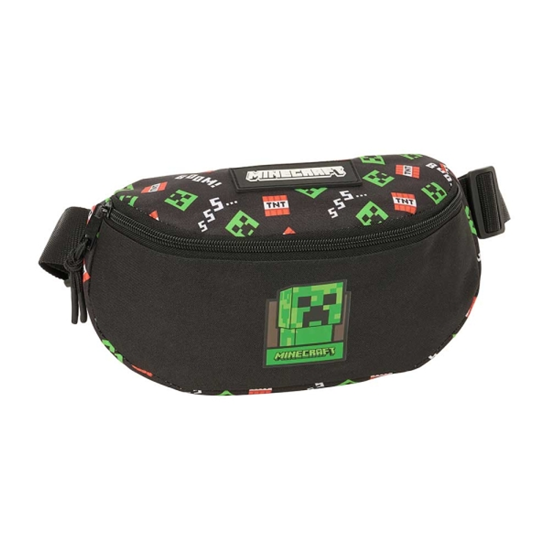 Safta Minecraft Bolsa de Cintura - Cintas Ajustables - 2.90L - 230x90x140mm - Color Negro 1