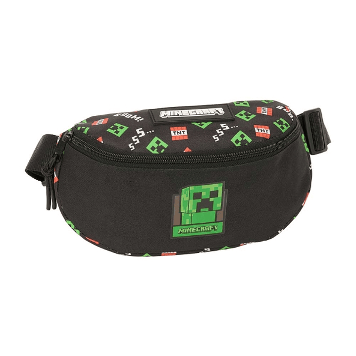 Safta Minecraft Bolsa de Cintura - Cintas Ajustables - 2.90L - 230x90x140mm - Color Negro 1