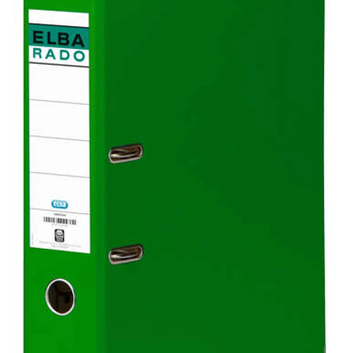 Elba Chic Archivador Tamaño A4 - Lomo de 80mm - Con Palanca y Rado - Forrado Exterior PVC - Color Verde 1