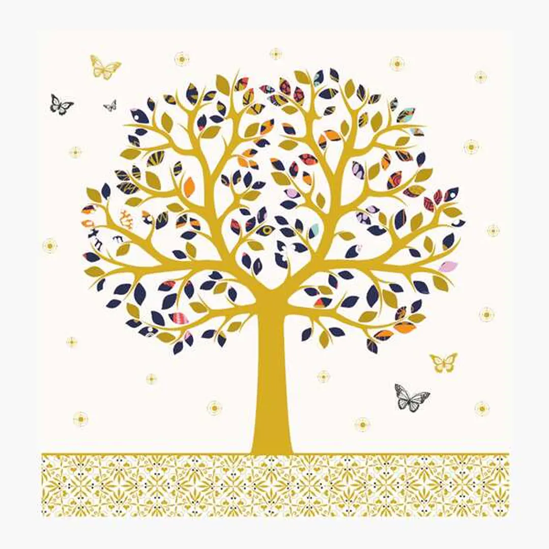 Pictura Tarjeta Arabesque - 16x16cm - Tematica de Arboles - Tarjeta Triptica sin Envoltorio - Incluye Sobre Blanco - Papel con Certificacion FSC 1