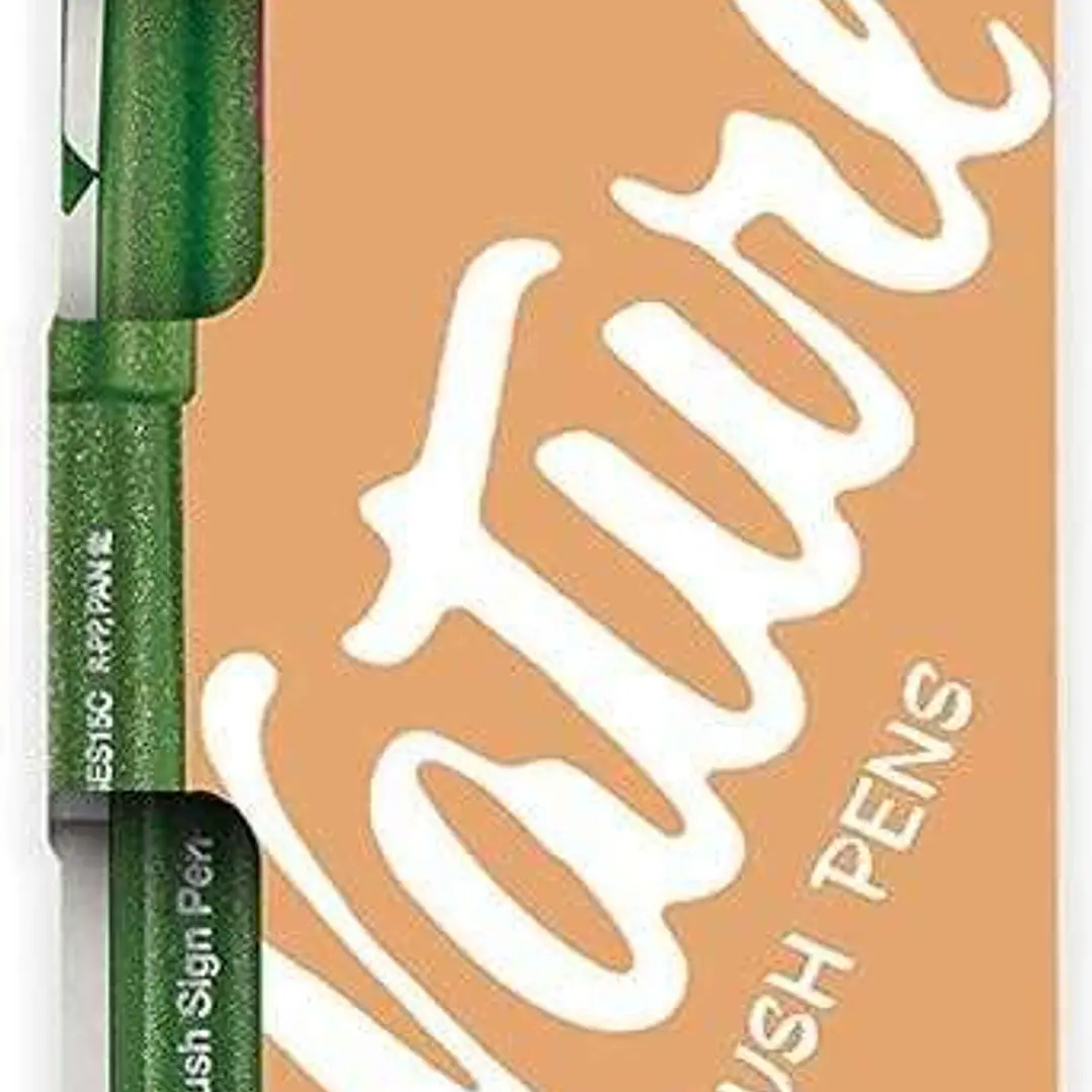 Pentel Brush Sing Pen Nature Pack de 4 Rotuladores con Punta de Pincel - Lineas Finas o Gruesas dependiendo de la Presion - Fabricados con 81% de Plas 1