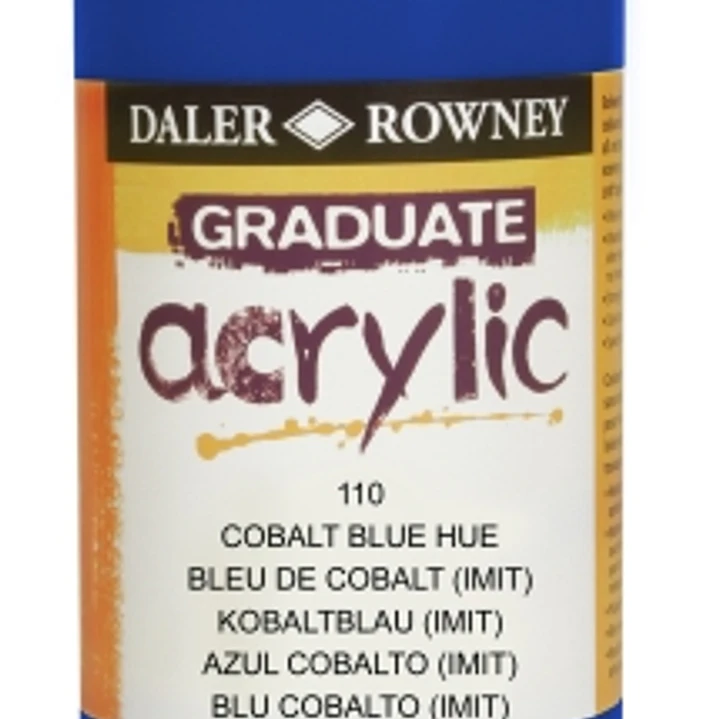 Daler Rowney Graduate Pintura Acrilica - Botella de Plastico - 500ml - Color Azul Cobalto 1