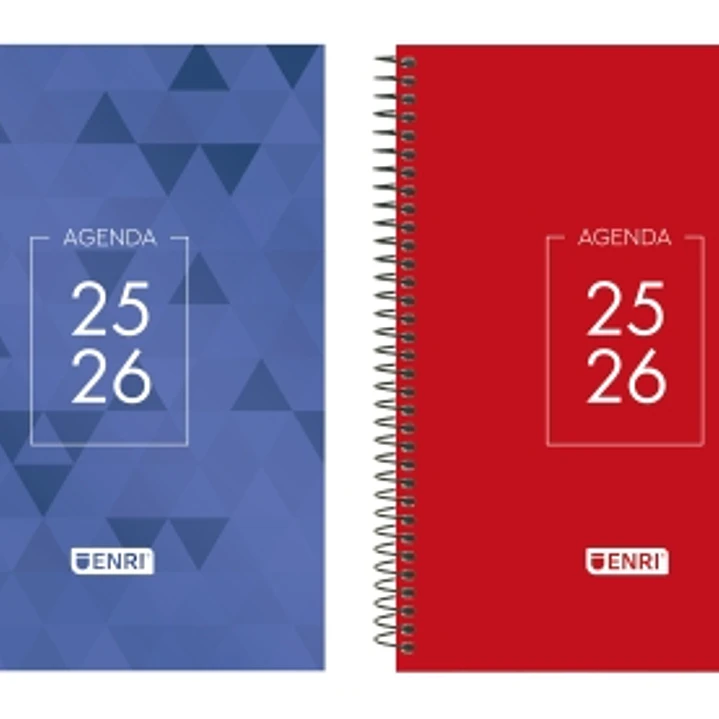 Enri Dentity Agenda Escolar 25/26 Espiral Semana Vista - Tamaño 4º - Tapa Extradura - Esquinas Microperforadas - Espacio para Notas - Colores Surtidos 1